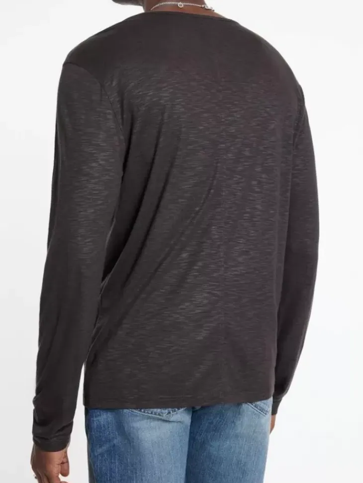 Tops>John Varvatos DANVILLE HENLEY CHOCOLATE