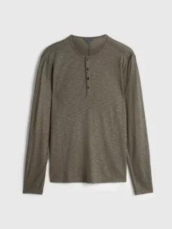 Tops>John Varvatos DANVILLE HENLEY EUCALPTUS