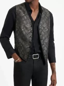 Leather & Outerwear|Tops>John Varvatos DAVIE VEST ALMOND