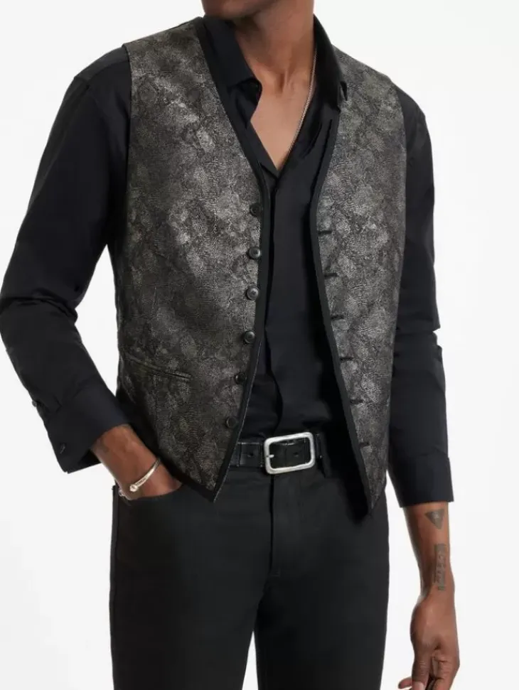 Leather & Outerwear|Tops>John Varvatos DAVIE VEST ALMOND