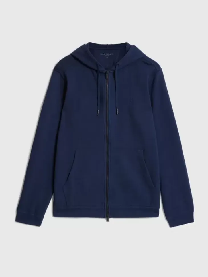 Leather & Outerwear|Tops>John Varvatos DOUBLE KNIT HOODIE INK