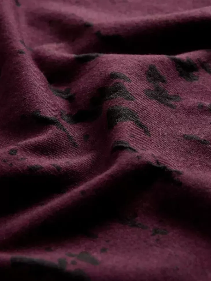 T-Shirts>John Varvatos EDEN BURNOUT CREW DARKPLUM