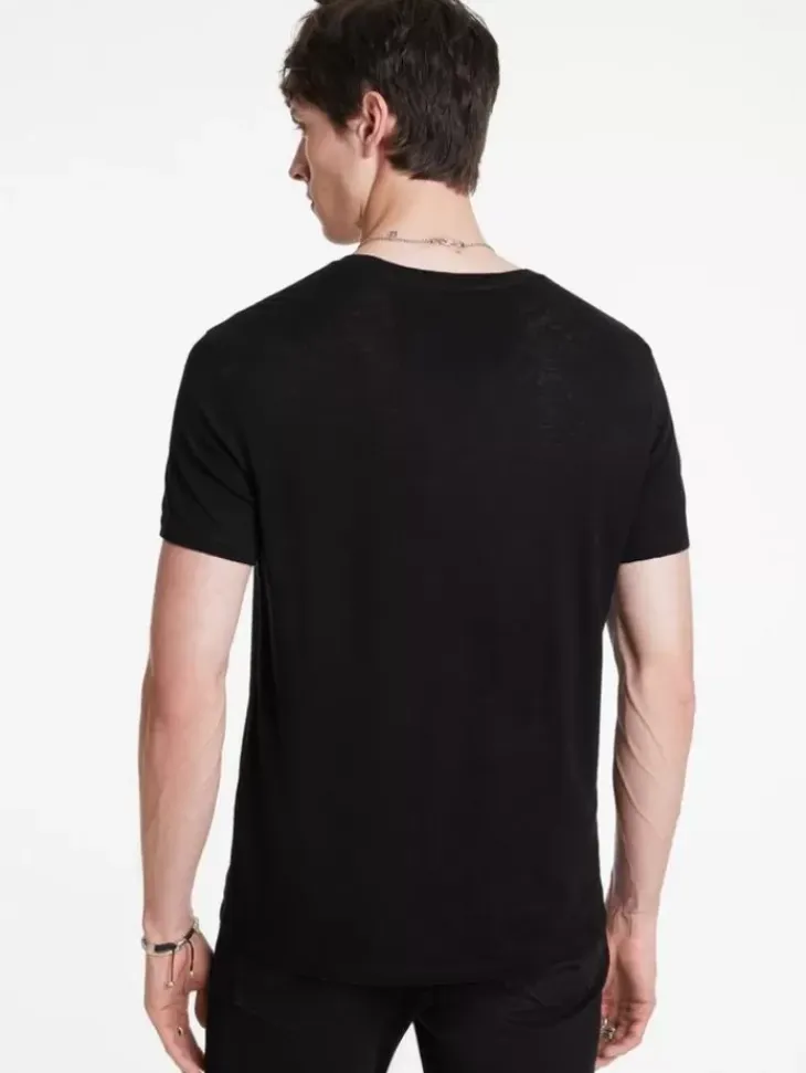 Graphic Tees>John Varvatos EMBELLISHED SKULL TEE BLACK