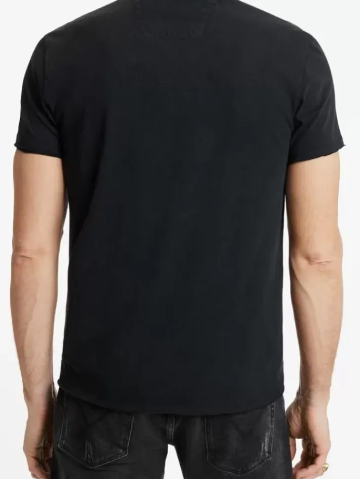Tops>John Varvatos EMBROIDERED SKULL TEE BLACK