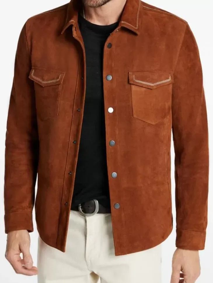 Tops|Leather & Outerwear>John Varvatos EMMONS JACKET ESPRESSO
