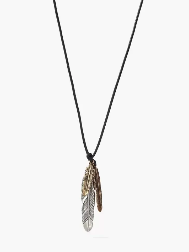 Jewelry>John Varvatos FEATHER PENDANT NECKLACE BLACK