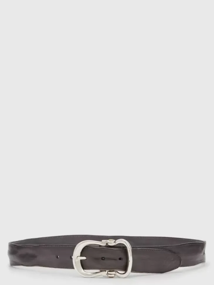 Belts|Leather Belts>John Varvatos FIBEL ANTIQUE NICKLE FINISH BELT LEAD