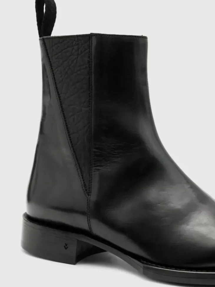 Boots|Leather Boots>John Varvatos GEO ZIP BOOT BLACK