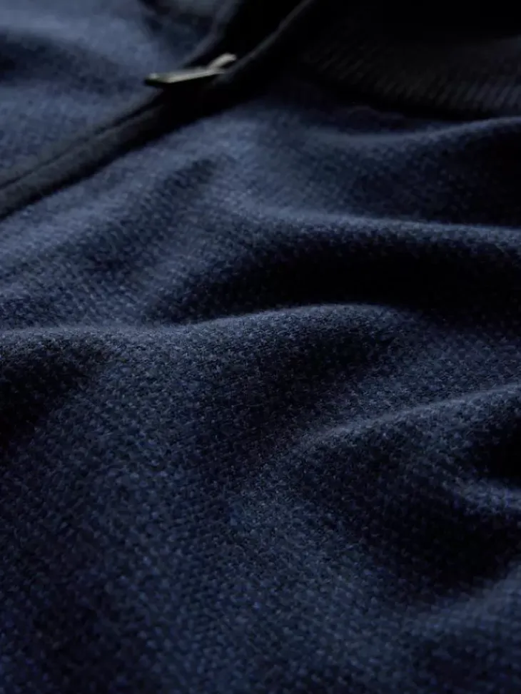 Sweaters>John Varvatos GRAND BIRDEYE HALF ZIP NAVY