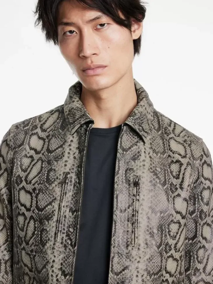 Coats And Jackets|Leather Jackets>John Varvatos GRYFFIN JACKET SMOKEDPEARLGREY