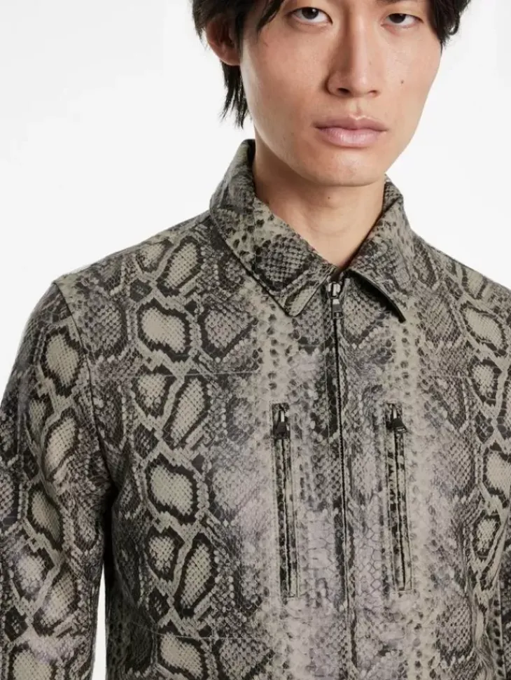 Coats And Jackets|Leather Jackets>John Varvatos GRYFFIN JACKET SMOKEDPEARLGREY