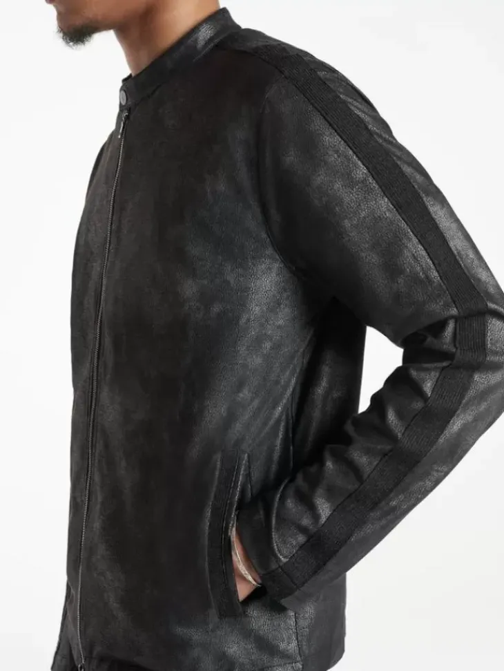 Leather & Outerwear|Tops>John Varvatos HARTLEY RACER JACKET BLACK