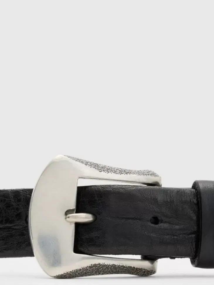 Belts|Leather Belts>John Varvatos HOUSTON BELT BLACK