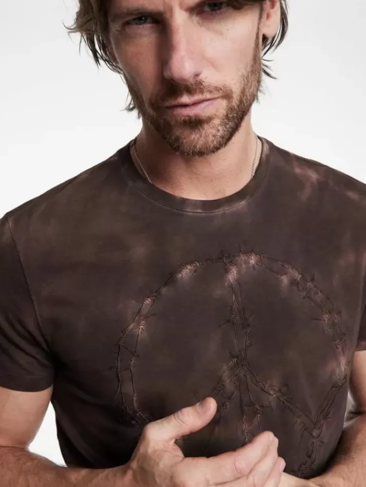 Tops>John Varvatos INK PEACE TEE MAUVEWOOD