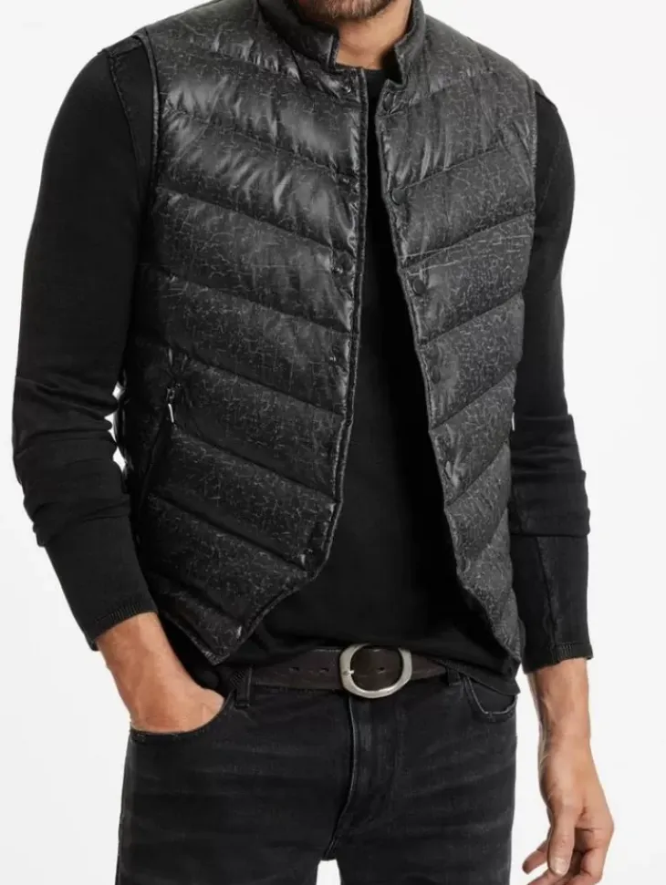 Leather & Outerwear|Tops>John Varvatos JACKSON VEST GREYSTONE