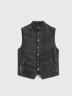 Coats And Jackets|Leather Jackets>John Varvatos JACKSON VEST CONCRETEHTR