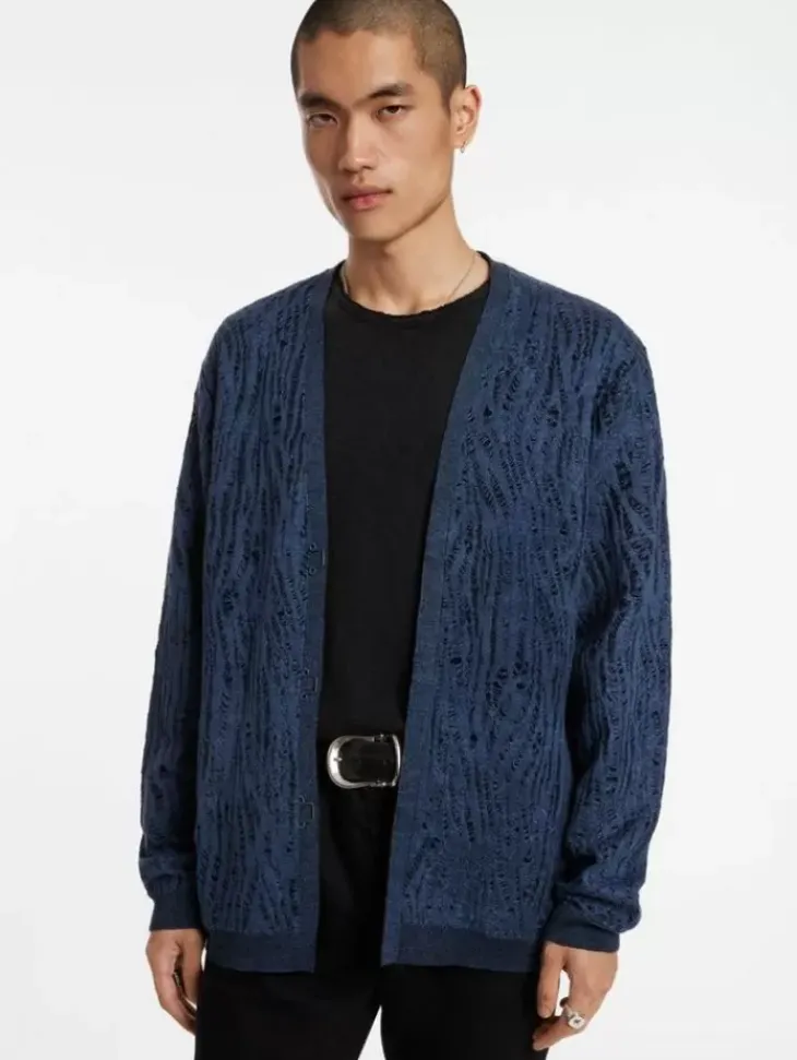 Leather & Outerwear|Tops>John Varvatos JOPLIN CARDIGAN MIDNIGHT
