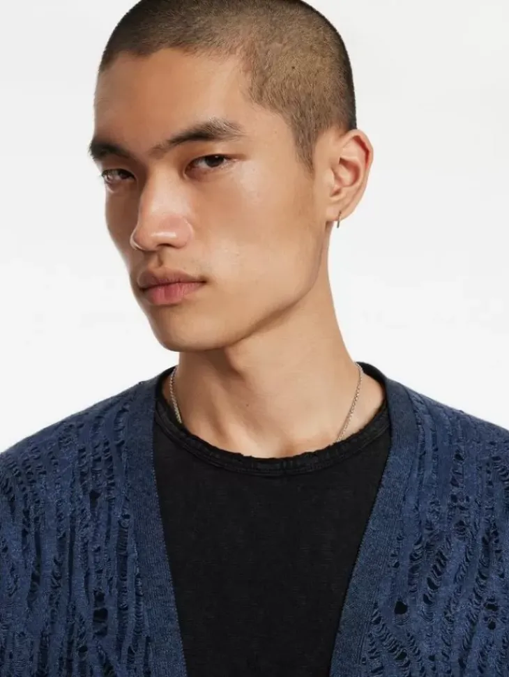 Leather & Outerwear|Tops>John Varvatos JOPLIN CARDIGAN MIDNIGHT