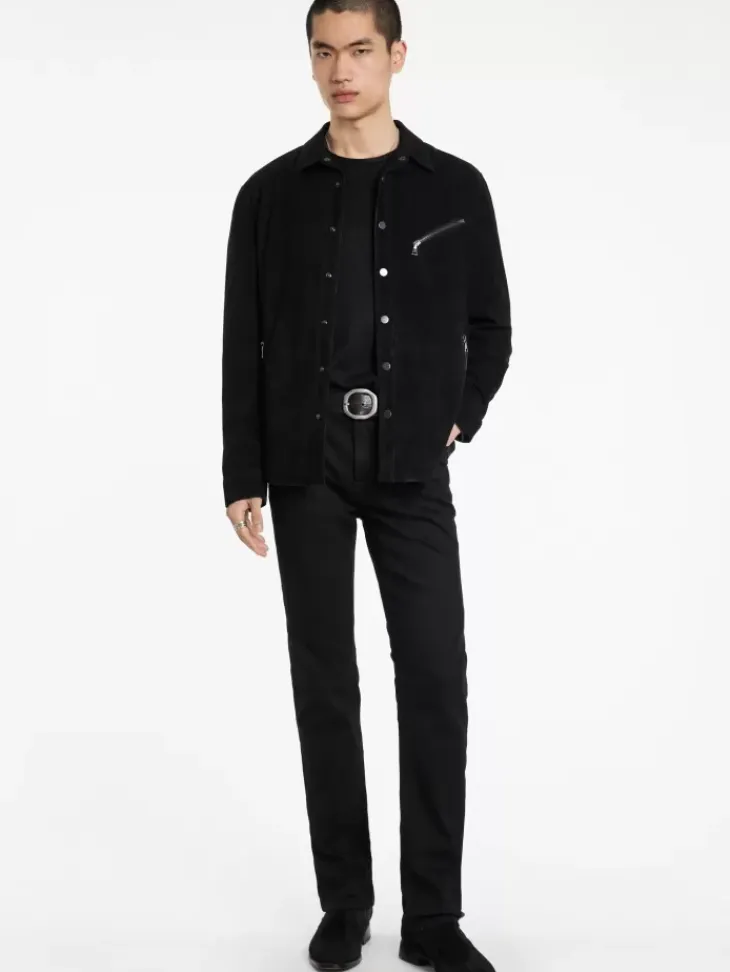 Leather Jackets|Leather Jackets>John Varvatos KADD SHIRT JACKET BLACK