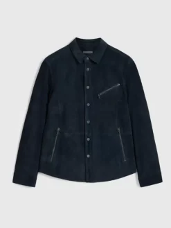 Leather Jackets|Leather Jackets>John Varvatos KADD SHIRT JACKET MIDNIGHT