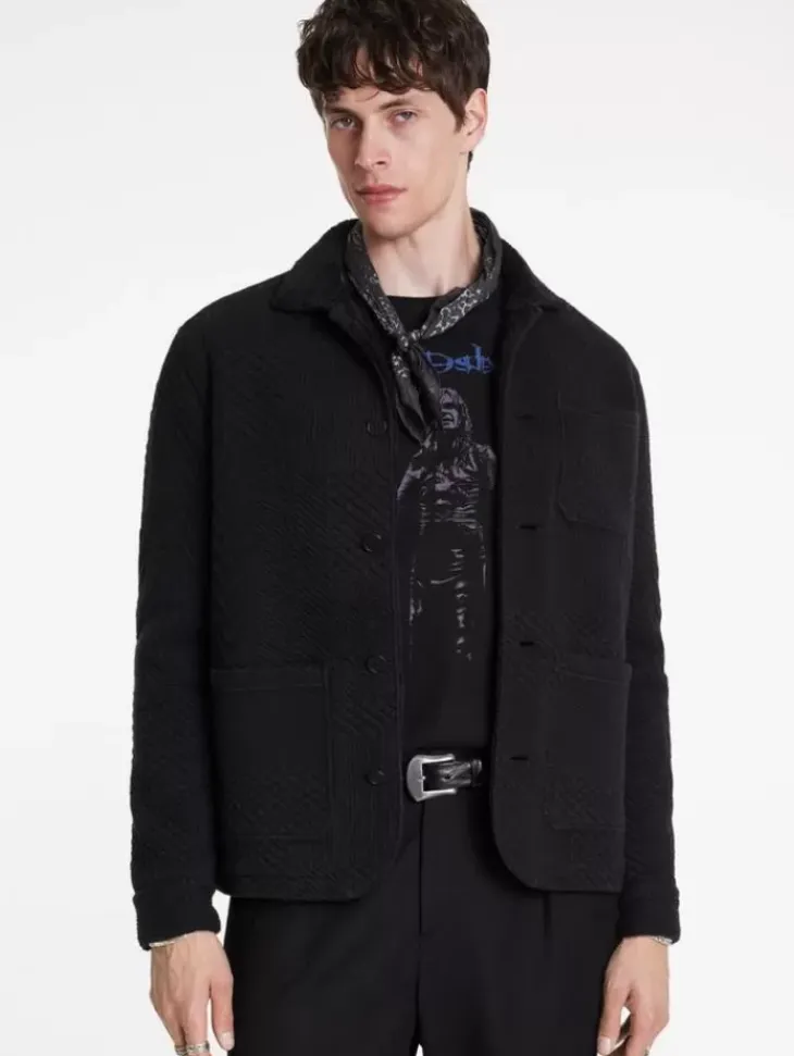 Coats And Jackets>John Varvatos KENMARE CHORE JACKET BLACK