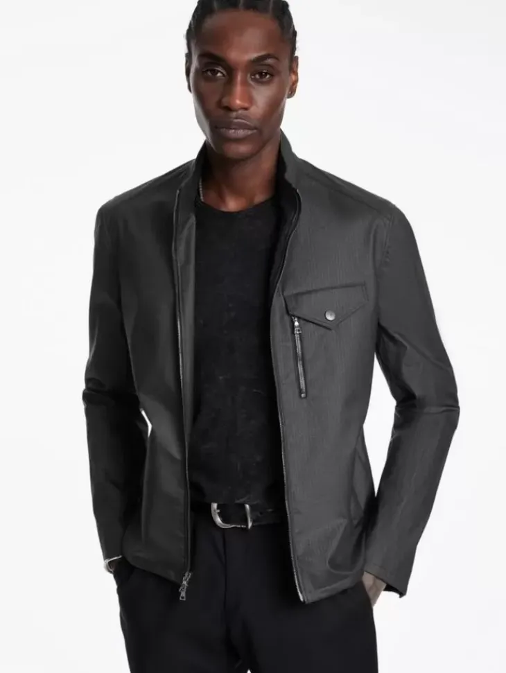 Tops|Leather & Outerwear>John Varvatos KNOX RACER BLACK