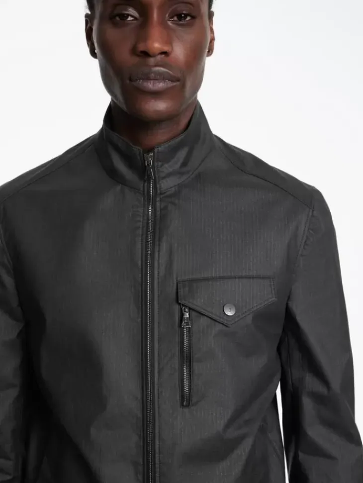 Tops|Leather & Outerwear>John Varvatos KNOX RACER BLACK