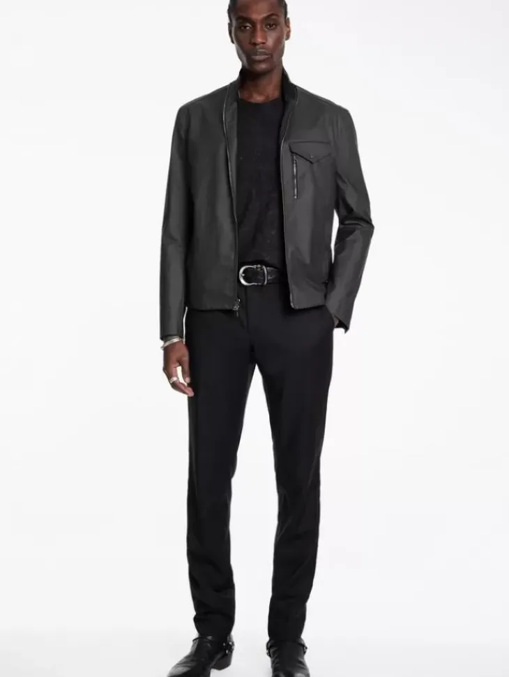 Tops|Leather & Outerwear>John Varvatos KNOX RACER BLACK