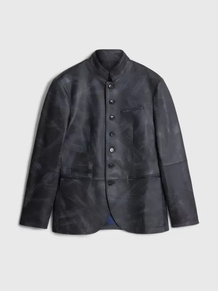 Leather & Outerwear|Tops>John Varvatos LASSEN JACKET DUSTYBLUE