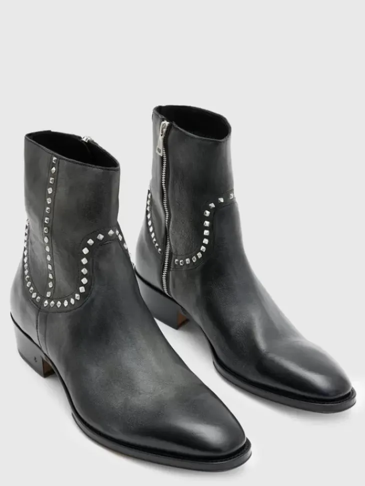 Shoes & Accessories>John Varvatos LUDLOW STUDDED BOOT BLACK