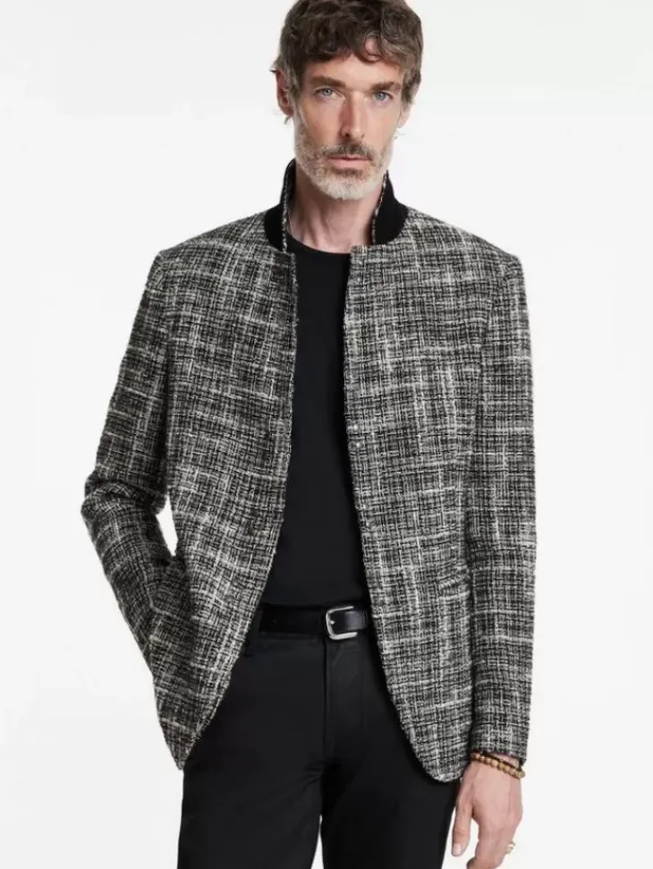 Coats And Jackets|Suit Jackets>John Varvatos MADISON JACKET BLACK/WHITE