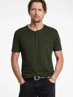 Henleys>John Varvatos MADOC HENLEY KOMBUGREEN