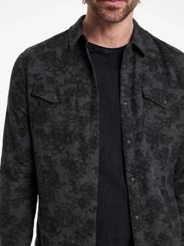 Shirts>John Varvatos MARSHALL WESTERN SHIRT CONCRETEGRE