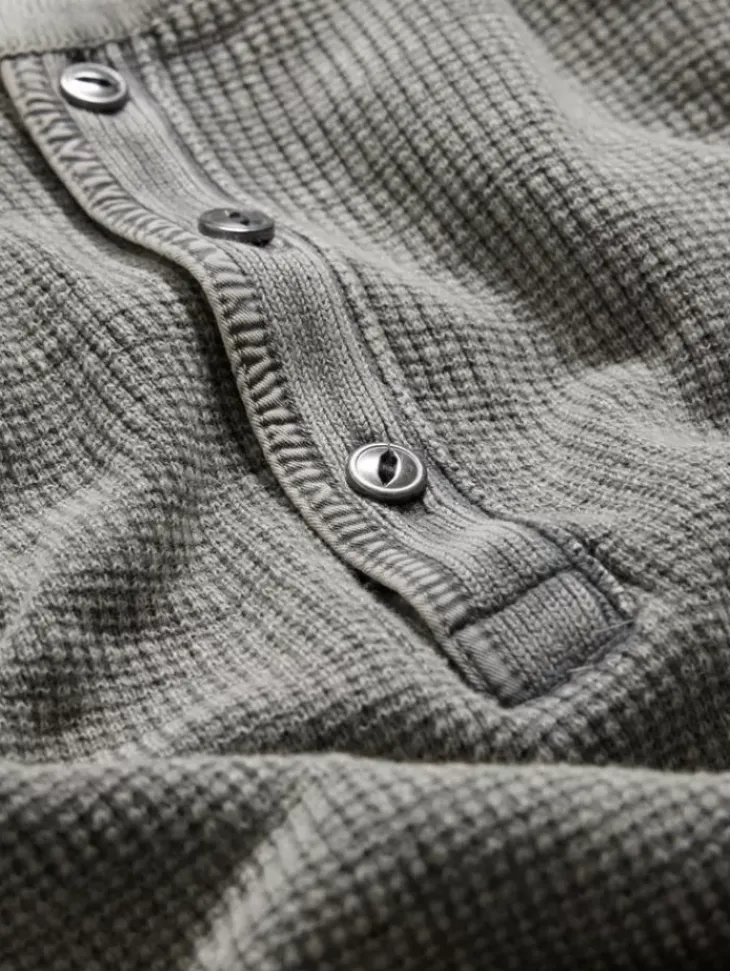 Henleys>John Varvatos MEMPHIS WAFFLE HENLEY GREYHTHR