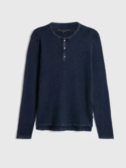 Henleys>John Varvatos MEMPHIS WAFFLE HENLEY NAVY