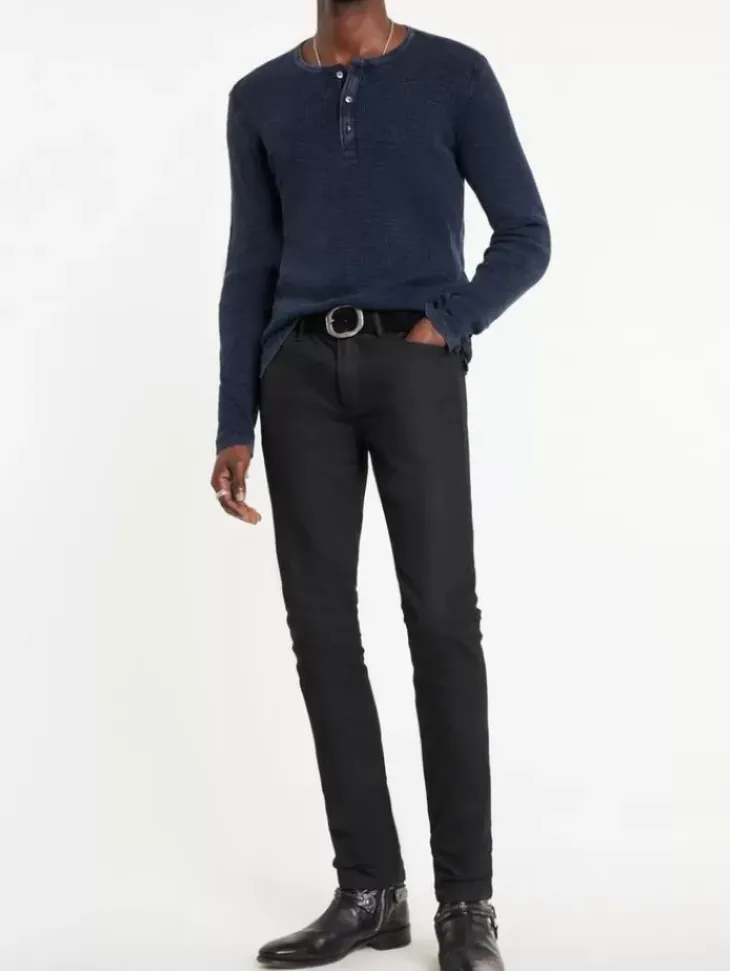 Henleys>John Varvatos MEMPHIS WAFFLE HENLEY NAVY
