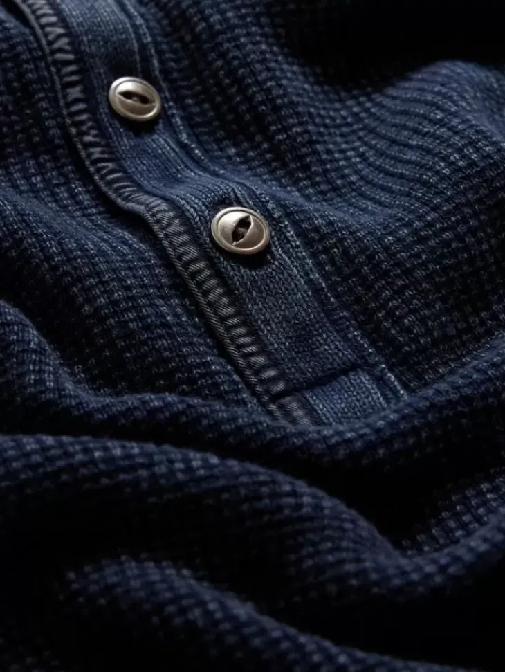 Henleys>John Varvatos MEMPHIS WAFFLE HENLEY NAVY