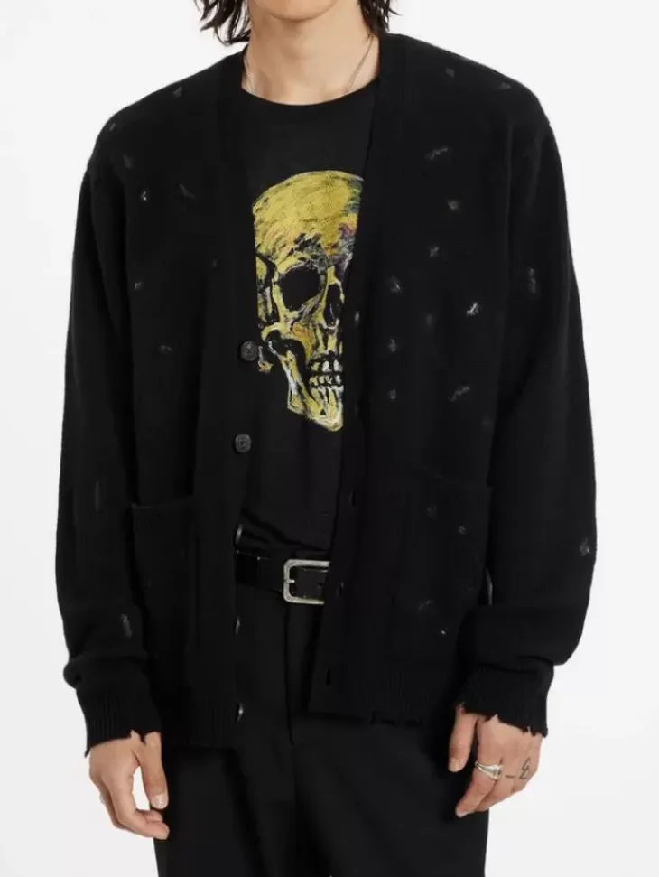 Leather & Outerwear|Tops>John Varvatos MIRADOR CARDIGAN BLACK