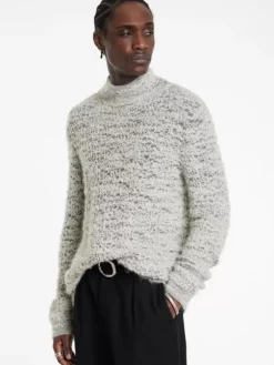 Sweaters>John Varvatos MONTELLO MOCK NECK CHARCOAL/TURTLEDOVE