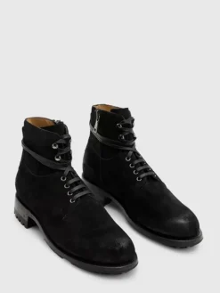 Boots|Leather Boots>John Varvatos MOTO WORK BOOT CHARCOAL