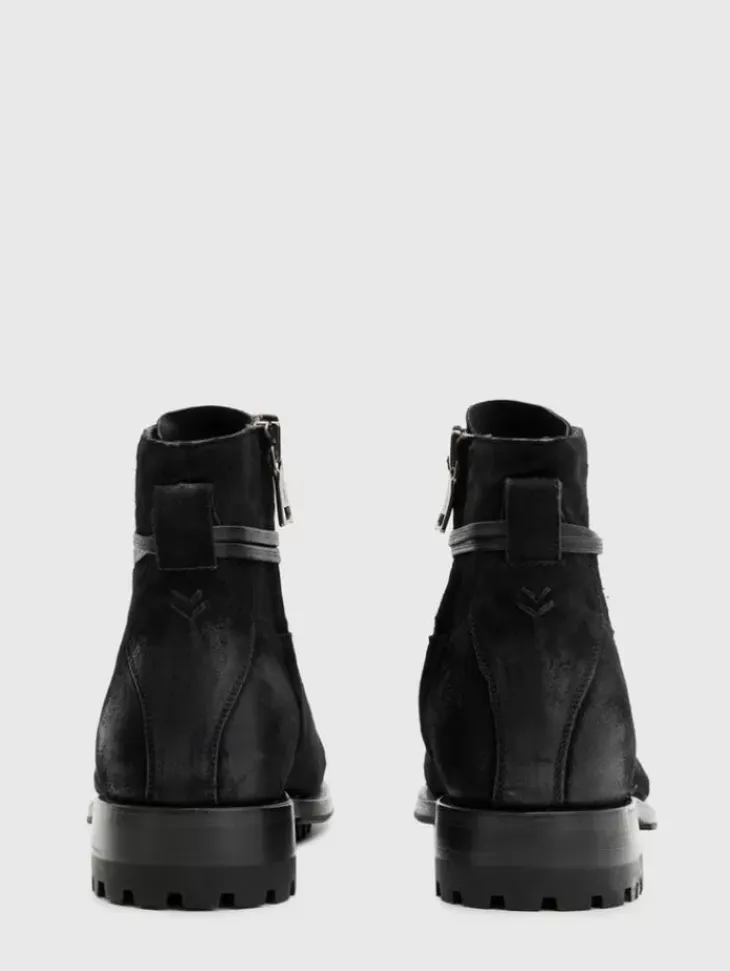 Boots|Leather Boots>John Varvatos MOTO WORK BOOT CHARCOAL