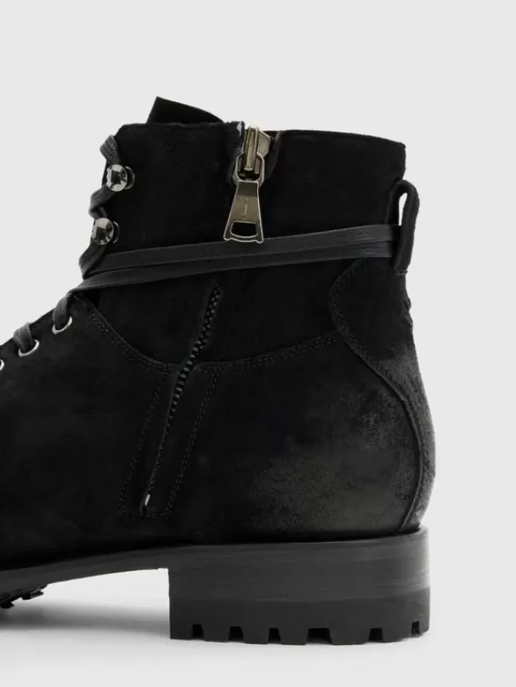 Boots|Leather Boots>John Varvatos MOTO WORK BOOT CHARCOAL
