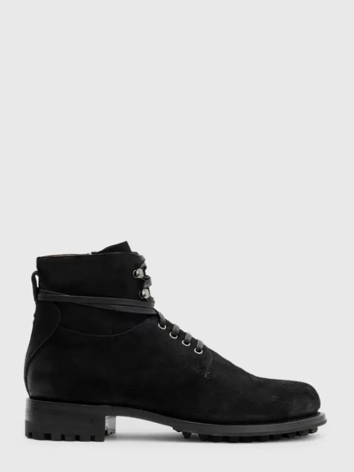 Boots|Leather Boots>John Varvatos MOTO WORK BOOT CHARCOAL