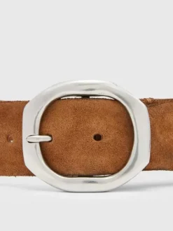 Belts|Leather Belts>John Varvatos NOVA SUEDE BELT GINGER