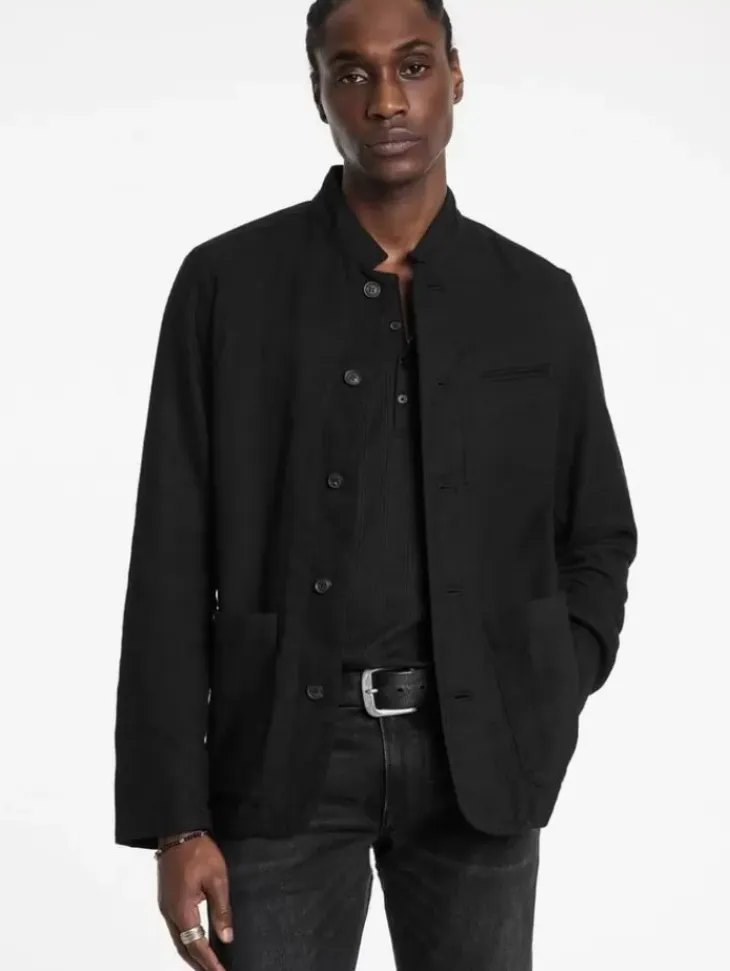 Leather & Outerwear|Tops>John Varvatos OFFICER FIELD JACKET BLACK