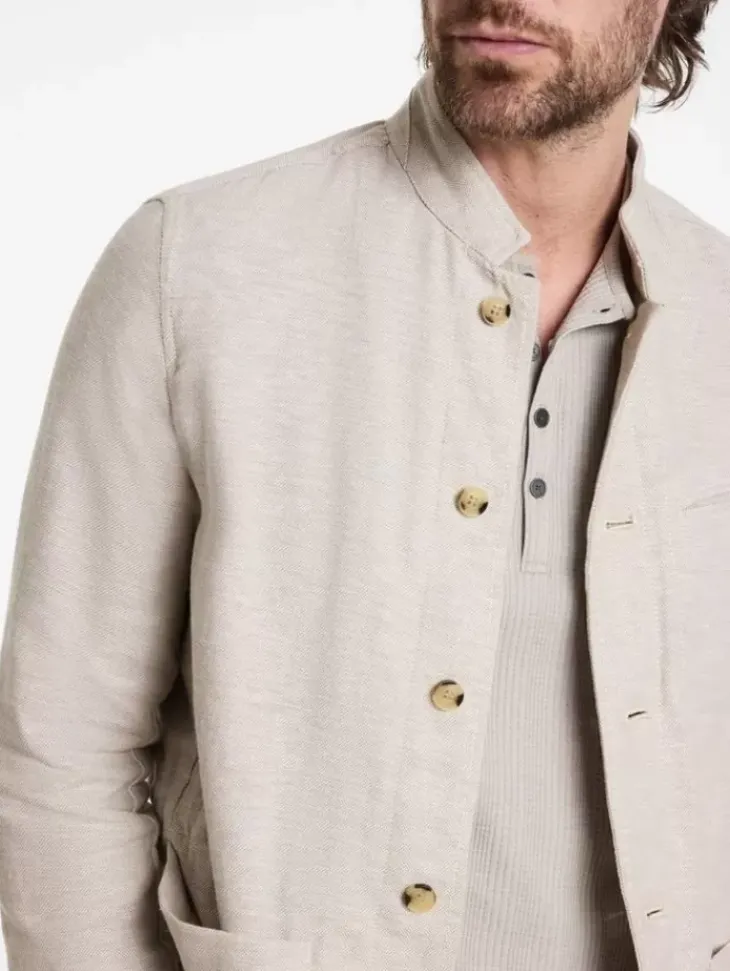 Leather & Outerwear|Tops>John Varvatos OFFICER FIELD JACKET ECRU