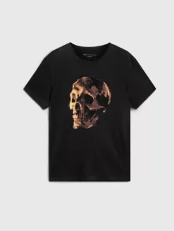 Graphic Tees>John Varvatos OIL SKULL TEE BLACK