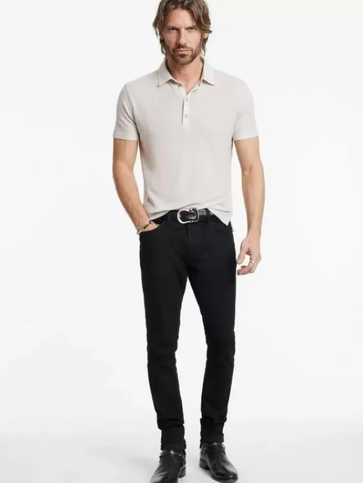 Tops>John Varvatos PALOMA POLO CHARCOAL/TURTLEDOVE