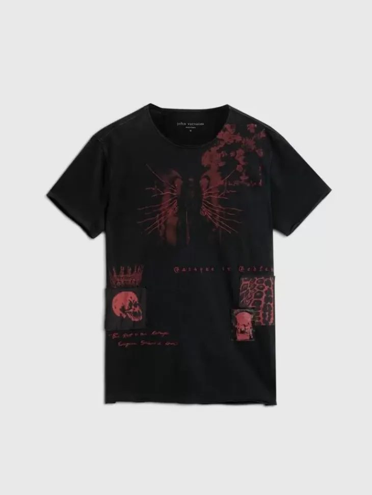 Graphic Tees>John Varvatos PATCH TEE BLACK