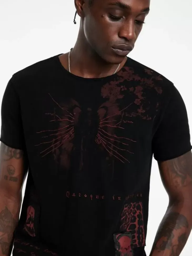 Graphic Tees>John Varvatos PATCH TEE BLACK